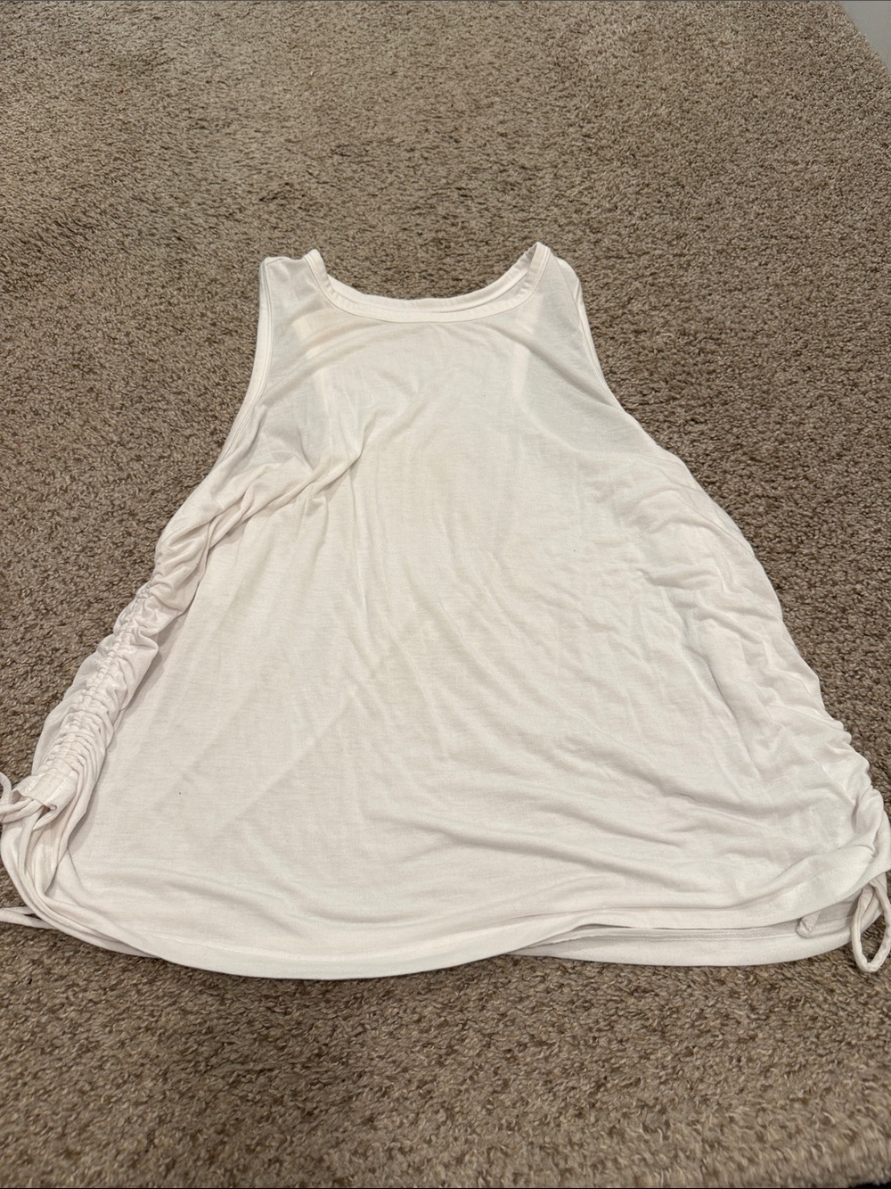 Old Navy White Active Tank with drawstring sides